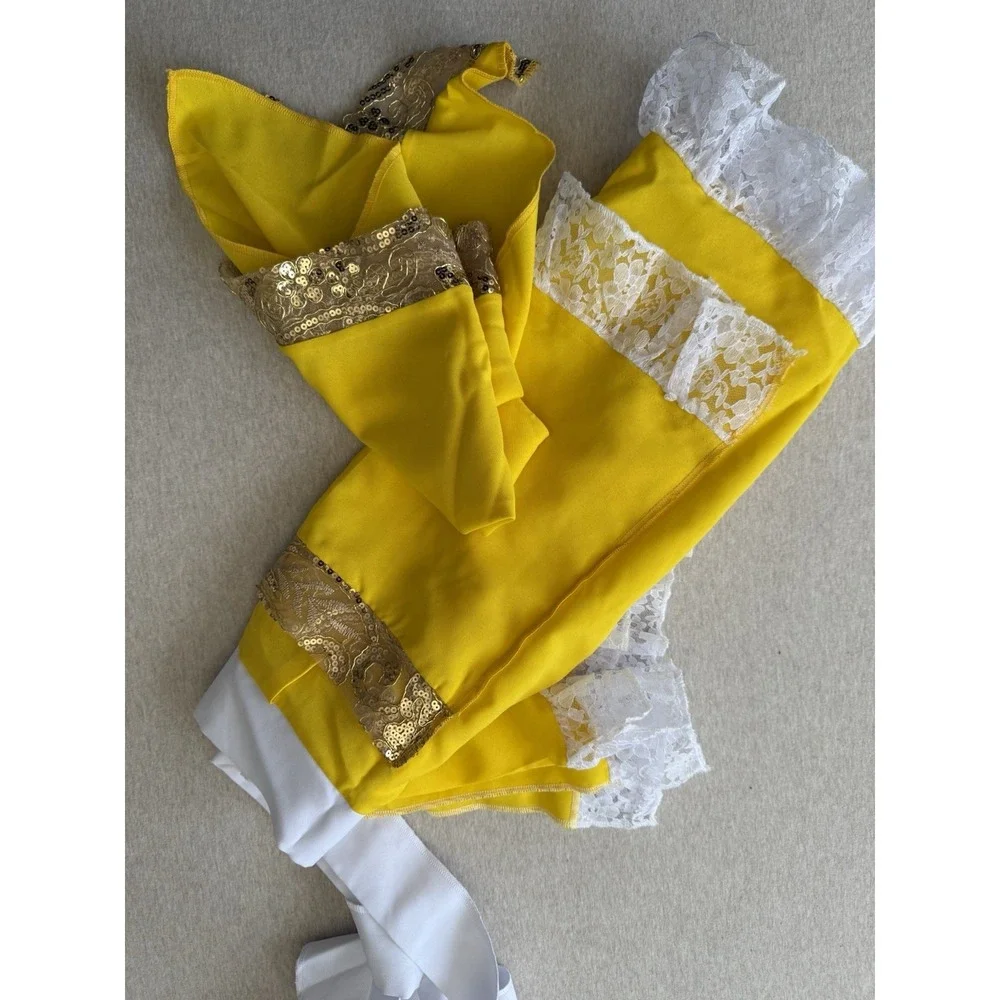 Yellow Apron And Head Scarf